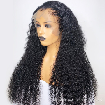 Brazilian Kinky Curly Lace Frontal Wig Pre Plucked With Baby Hair 13X4 360 Cuticle Aligned Raw Virgin Human Hair Lace Front Wigs